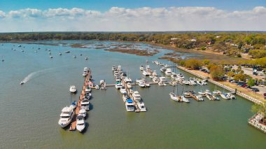 Charleston skyline from drone, South Carolina.