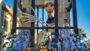 Viareggio, Italy - February 10, 2013: Detail of a Float at the famous Carnival parade.