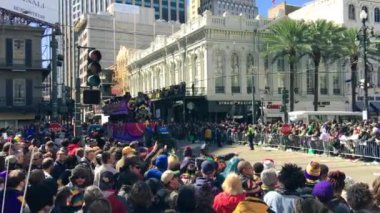 New Orleans, LA - February 9, 2016: Mardi Gras floats parade through the streets of New Orleans.People celebrated crazily. Mardi Gras is the biggest celebration the city of New Orleans hosts every