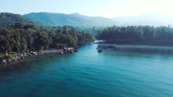 Khao Lak Coastline Aerial View Sunny Morning Thailand — Αρχείο Βίντεο