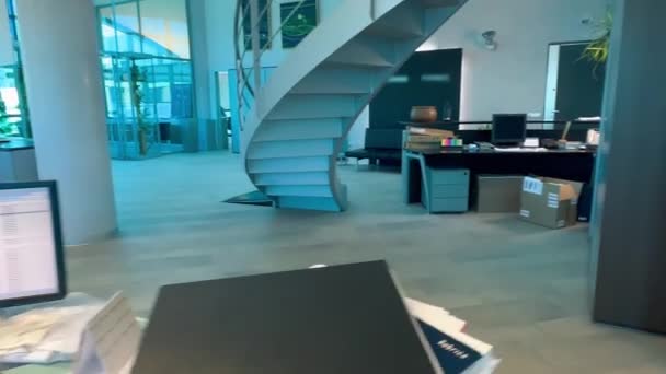 Interior Escritório Moderno Quartos Vazios Com Mobiliário Conceito Negócio — Vídeo de Stock