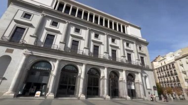 Madrid, Spain - October 29, 2022: Panoramic view of Opera Square on a sunny day.