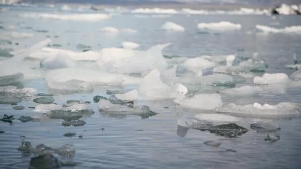 Icebergs Mouvement Dans Lagune Jokulsarlon Islande — Video
