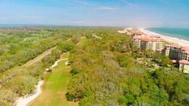 Amazing aerial view of Amelia Island from drone, Florida - USA.