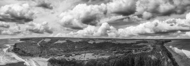 Panoramic aerial view of Torquay Beach along the Great Ocean Road, Australia.