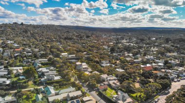 Aerial view of Torquay Beach along the Great Ocean Road, Australia.