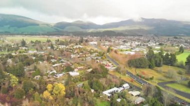 Turangi homes from drone, New Zealand.