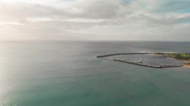 Amazing aerial view of Apollo Bay coastline, Great Ocean Road - Australia.