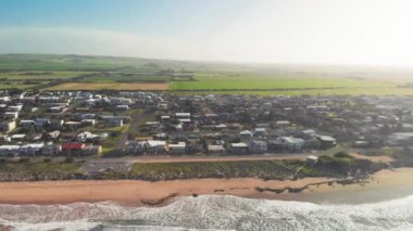 Victor Harbor coastline in South Australia, aerial view from drone.