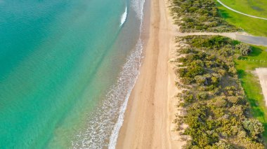 Aerial view of Apollo Bay, Australia from drone, The Great Ocean Road.