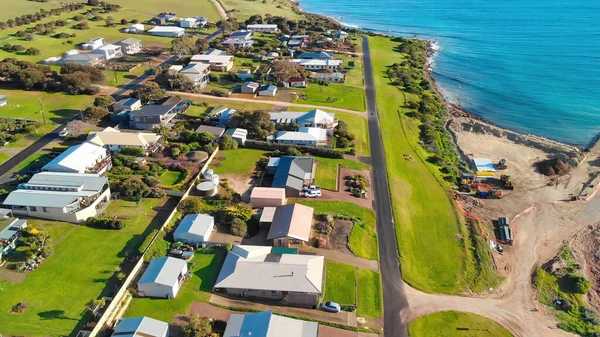 Emu Bay Homes Coastline Kangaroo Island Drone Australia — 图库照片