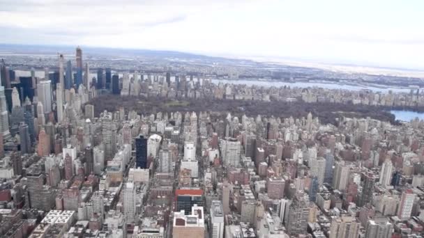 Amazing Aerial View Midtown Manhattan Hudson River Central Park Moving — 비디오