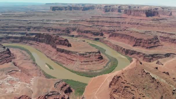 Aerial View Dead Horse State Park Canyonlands Utah — Stockvideo