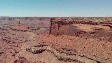 Aerial view of Dead Horse canyon against summer sunny sky.