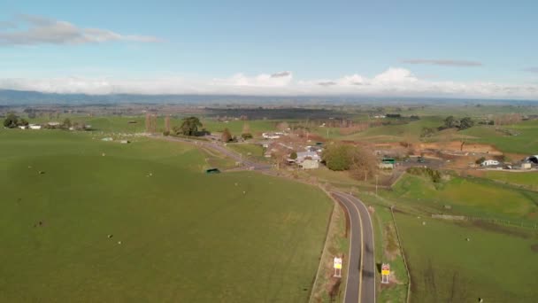 Beaufitul Heuvels Van Nieuw Zeeland Een Zonnige Winterdag Luchtfoto Panorama — Stockvideo