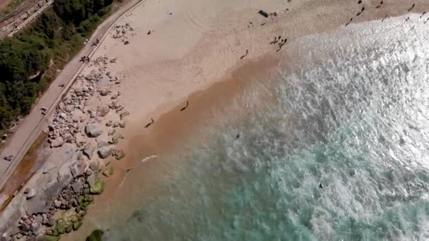 Bondi Beach Overhead Air View Pool Sydney — стокове відео