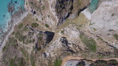 Capo Vaticano gökten, Calabria. İtalyan sahil şeridi görünümünü hava yaz.