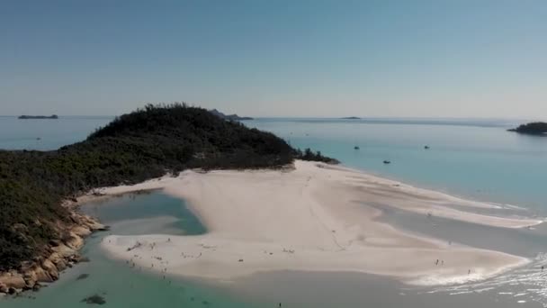 Panoramic Aerial View Queensland Beaches Australia Whitsunday Islands Archipelago Sunny — Wideo stockowe
