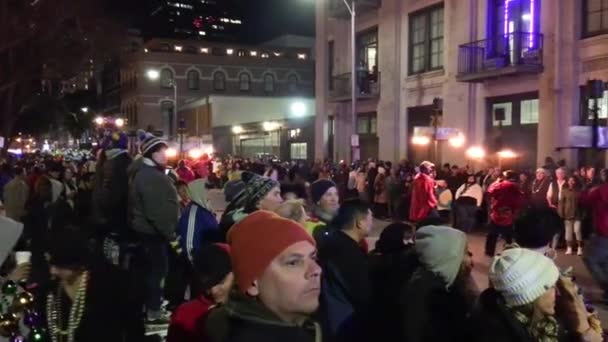 New Orleans February 2016 Crowd Tourists Locals City Streets Night — Wideo stockowe