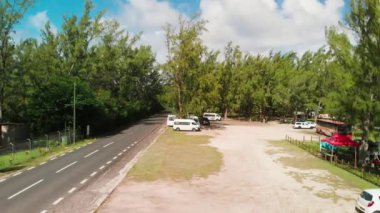 Road across Mauritius Island, aerial view.