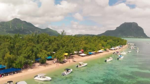 Ile Aux Benitiers Mauritius Island Amazing Aerial View Mauritius Island — Stock video