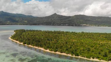 Ile Aux Benitiers, Mauritius Island. Amazing aerial view with Mauritius Island on the background.