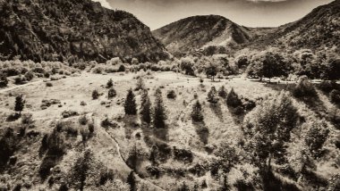 Yaz mevsiminde Colorado Nehri ve Kanyonu 'nun havadan görünüşü.