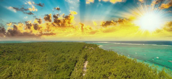 Aerial View Morne Beach Forest Beautiful Mauritius Island — Stock Photo, Image