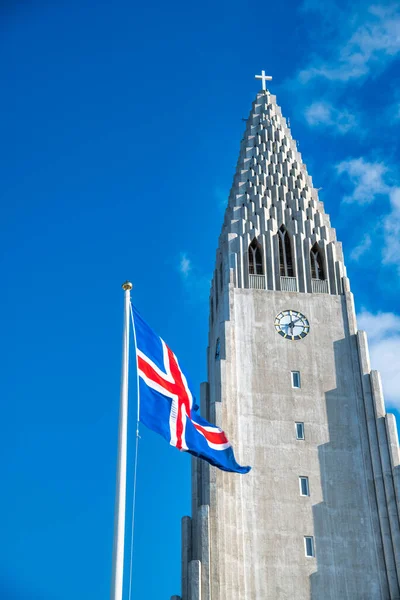 冰岛雷克雅未克Hallgrimskirkja大教堂外景 路德教会教堂 — 图库照片
