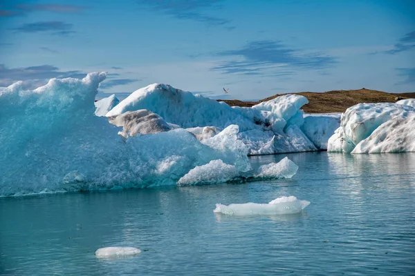 Eisberge Der Jokulsarlon Lagune Der Sommersaison Island — Stockfoto
