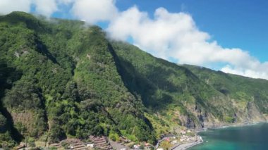 Aerial view of Seixal coastline in Madeira, Portugal.
