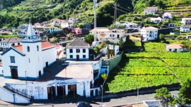 Aerial view of Seixal coastline in Madeira, Portugal.