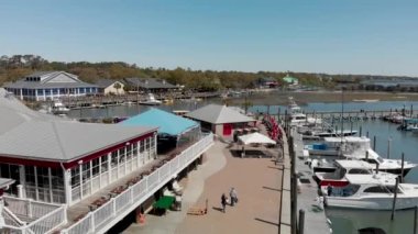 GEORGETOWN, SC - APRIL 2018: Panoramic aerial view of city skyline at sunset. This is a famous tourist attraction.