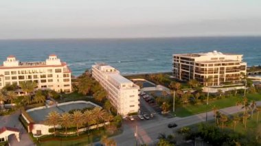 Aerial view of Lake Worth at sunset, Palm Beach, Florida.