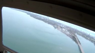 Miami ocean view from helicopter.