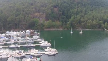 Genoa Bay aerial view in Vancouver Island, Canada.
