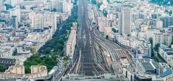 Paris Tren Istasyonuna Yüksek Görüş Noktasından Görüldüğü Gibi — Stok fotoğraf