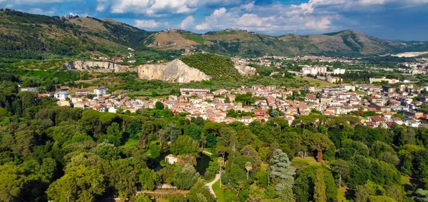 Caserta Italien Luftaufnahme Der Stadt Von Der Berühmten Reggia Aus — Stockfoto