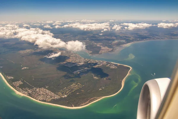 Queenslands Kust Sett Utifrån Ett Flygplansperspektiv Australien — Stockfoto