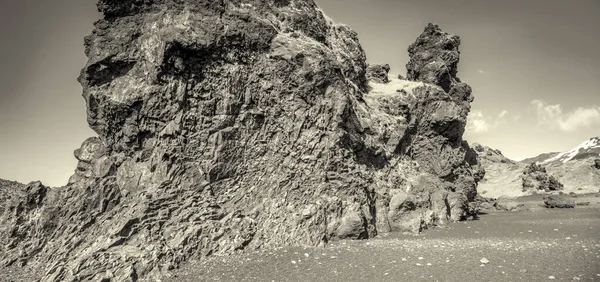 Rock Formations Djupalonssandur Beach Iceland — Fotografia de Stock