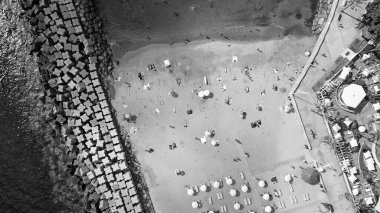 Aerial view of Calheta Beach in Madeira.
