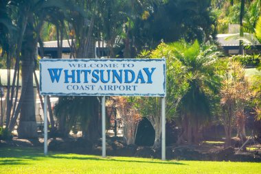 WhitSunday Sahil Havalimanı tabelası, Queensland - Avustralya.