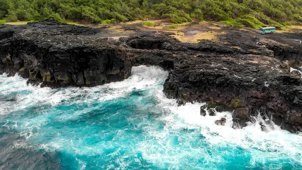 Pont Naturel Mauritius Island Beautiful Arch Rock Formation Drone Viewpoint — Stock Photo, Image