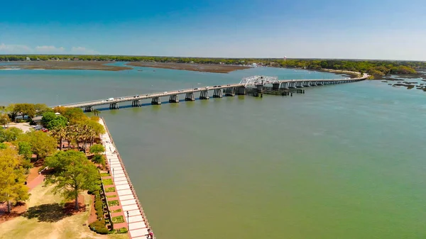 Charleston Skyline Drone South Carolina — Stockfoto
