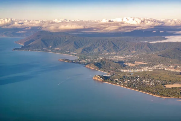 Erstaunliche Luftaufnahme Der Küste Und Landschaft Queenslands Blick Aus Dem — Stockfoto