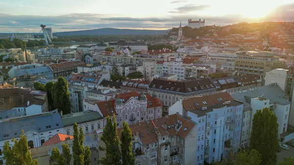 Aerial View Bratislava City Skyline Summer Afternoon Slovakia — Stock Photo, Image