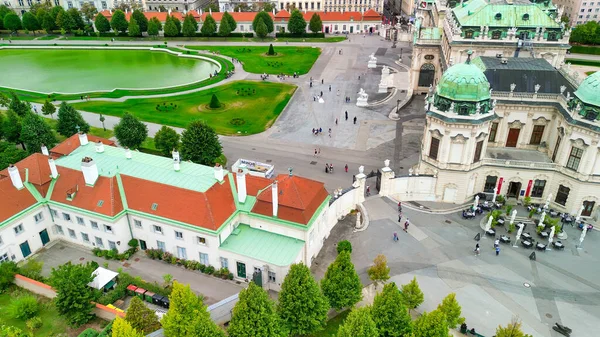 Vista Aérea Del Famoso Schloss Belvedere Viena Construido Por Johann — Foto de Stock