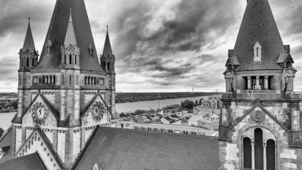 Αεροφωτογραφία Του Εξωτερικού Της Εκκλησίας Του Αγίου Φραγκίσκου Στη Βιέννη — Φωτογραφία Αρχείου