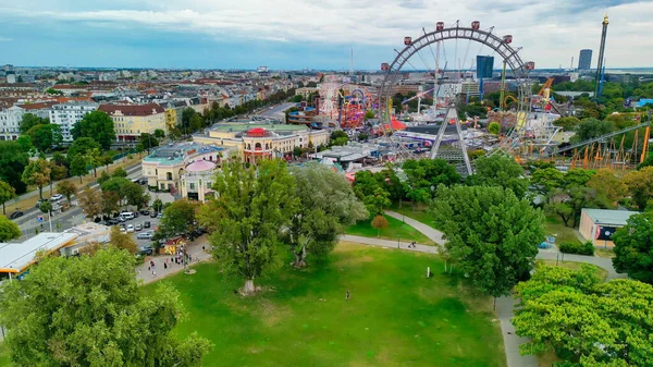 Aerial View Prater Huvipuisto Wienin Kaupunkikuva Itävalta — kuvapankkivalokuva