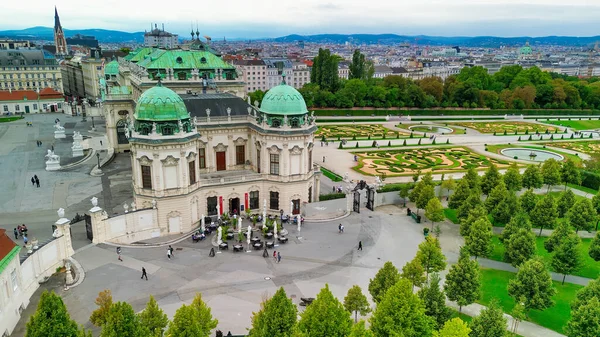 Flygfoto Över Berömda Schloss Belvedere Wien Byggd Johann Lukas Von — Stockfoto